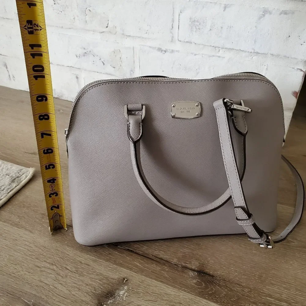 Michael Kors Gray Saffiano Leather Crossbody Satchel